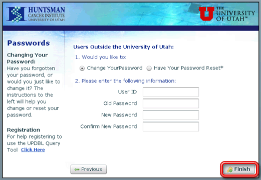 Resetting passwords