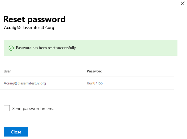 Resetting passwords