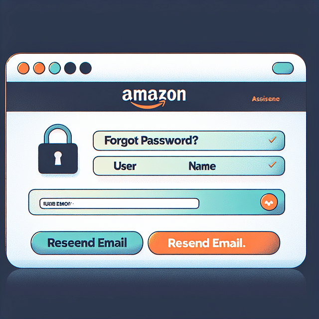 Amazon password assistance page with resend email button highlighted