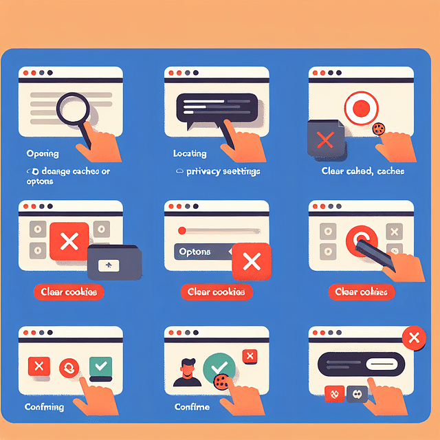 illustration of clearing cache and cookies in Mozilla Firefox
