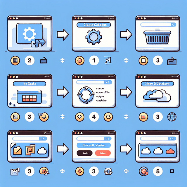 illustration of clearing cache and cookies in Safari