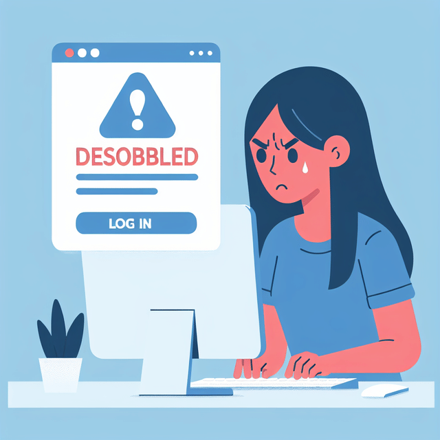 person trying to log into Facebook and seeing a disabled account message