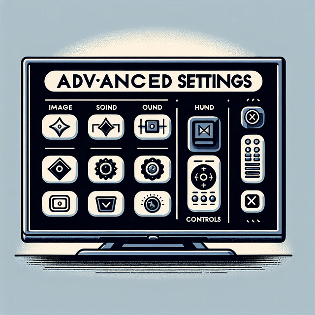 On-screen selection of Advanced Settings on Insignia TV