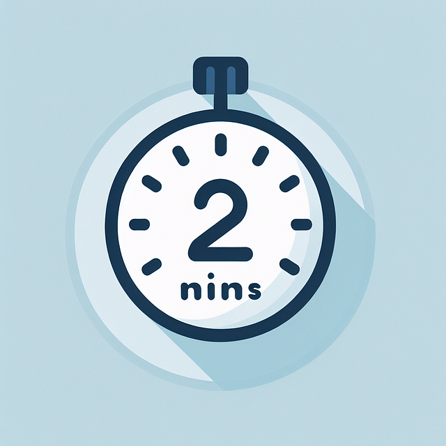 Clock showing a 2-minute countdown