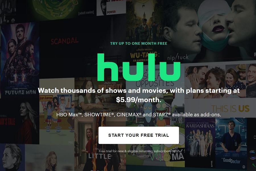 Hulu login screen