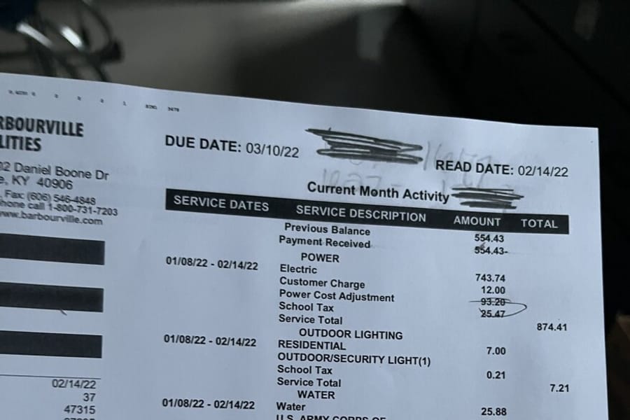 recent utility bill