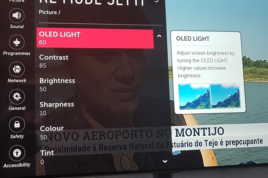 Adjusting TV picture settings