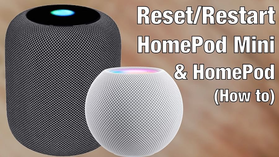 Person resetting an Apple HomePod