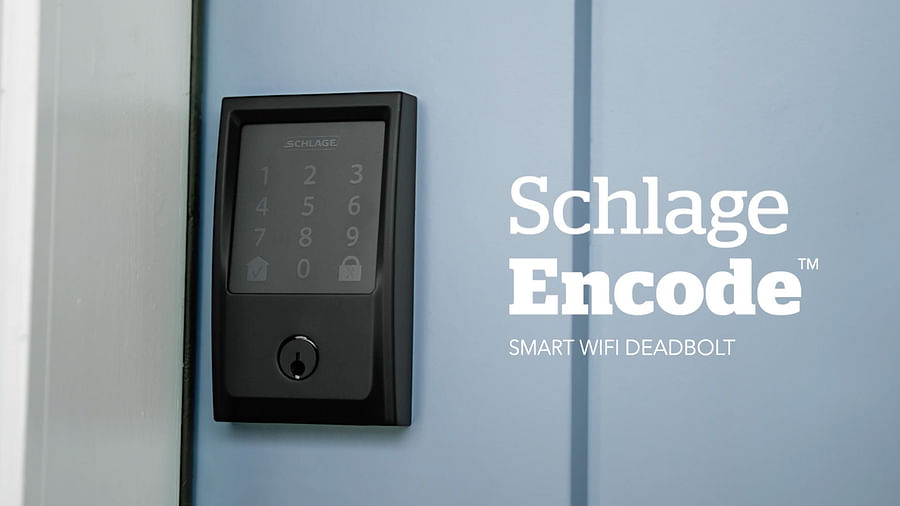 Schlage keypad lock installed on a home door