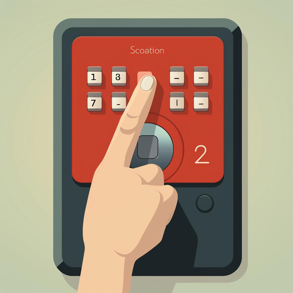 Image of a finger pressing the Schlage button and then number 3 on the keypad.