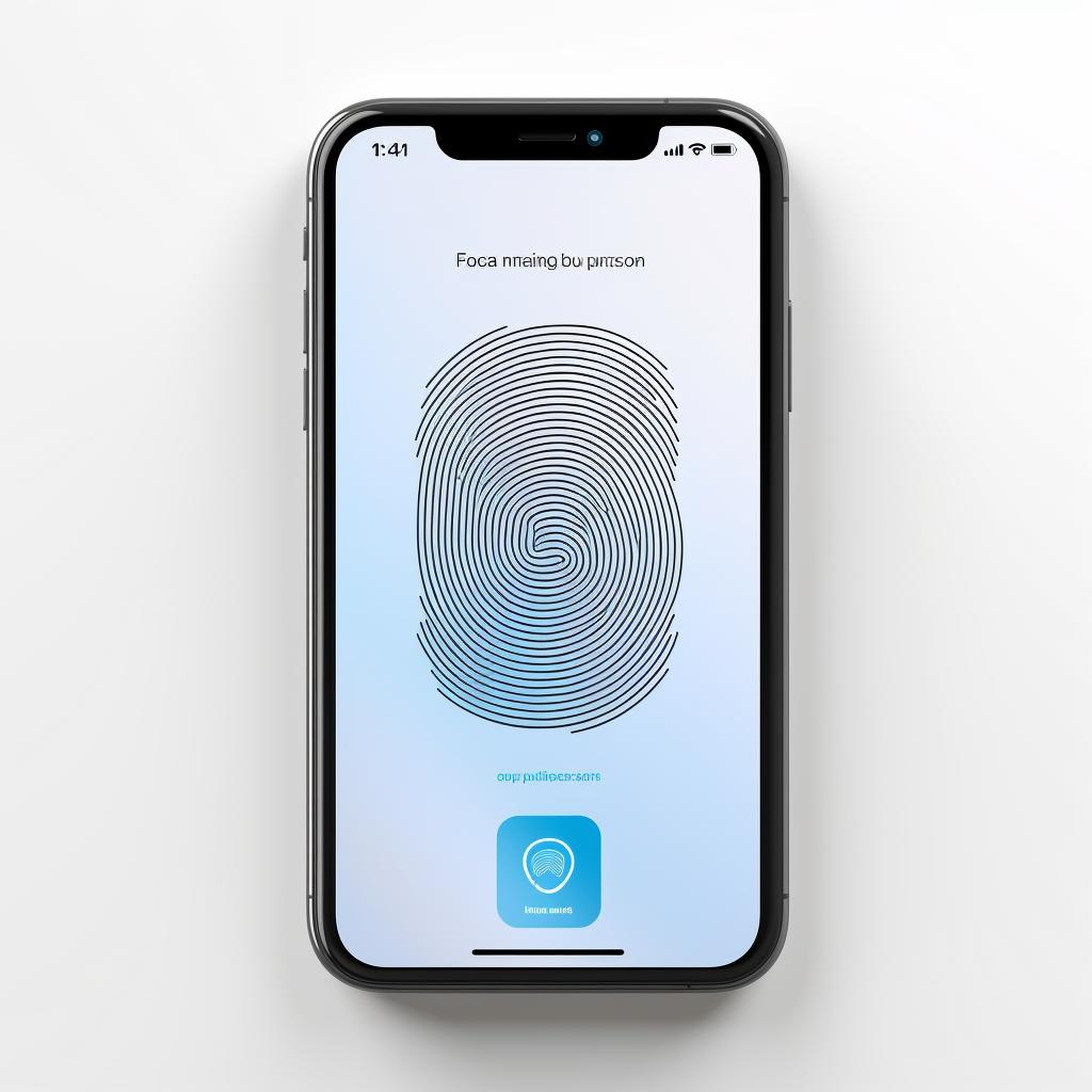 Touch ID or Face ID setup screen on an iPad