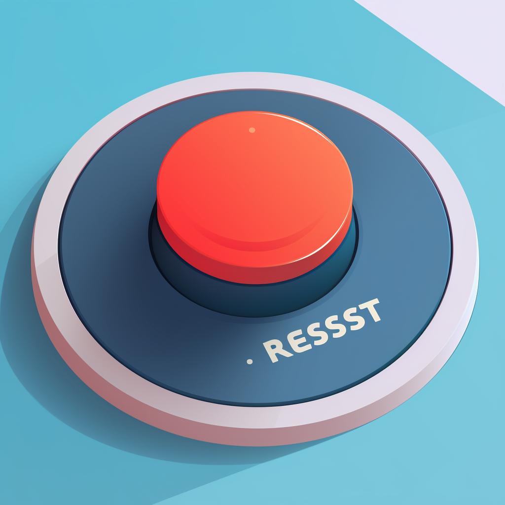 Close-up of a reset button on a device